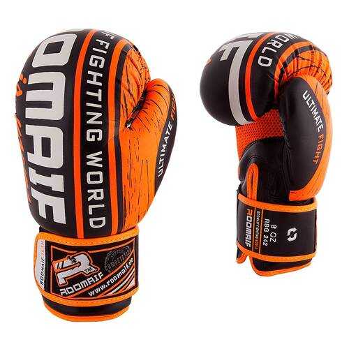 Боксерские перчатки Roomaif RBG-242 оранжевые 10 унций в Спортмастер