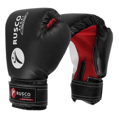 Перчатки боксерские RUSCO SPORT кож.зам. 10 Oz черные RuscoSport в Спортмастер