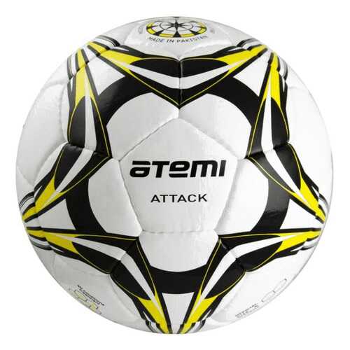 Футбольный мяч Atemi Attack №5 белый/желтый/черный в Спортмастер