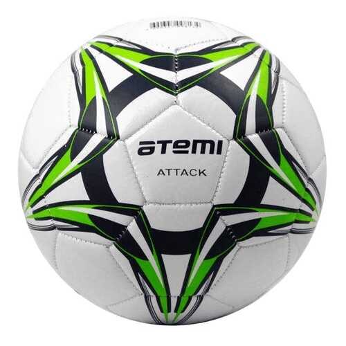 Футбольный мяч Atemi Attack Pvc №5 белый/зеленый/черный в Спортмастер
