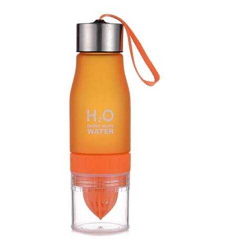 Бутылка соковыжималка Baziator H2O Drink more water 650 мл оранжевая в Спортмастер