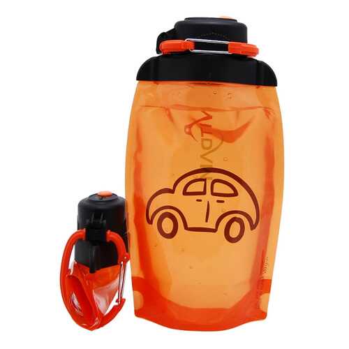 Складная эко бутылка, оранжевая, объём 500 мл (артикул B050ORS-1403) с рисунком в Спортмастер