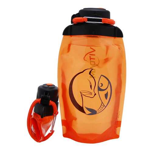 Складная эко бутылка, оранжевая, объём 500 мл (артикул B050ORS-1407) с рисунком в Спортмастер