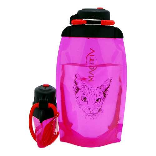 Складная эко бутылка, розовая, объём 500 мл (артикул B050PIS-1302) с рисунком в Спортмастер