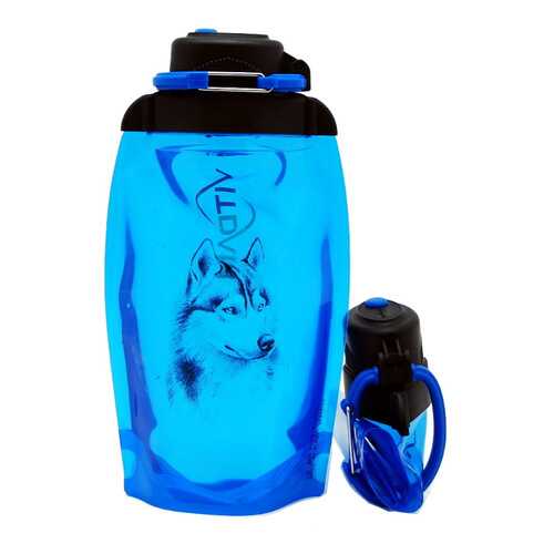 Складная эко бутылка, синяя, объём 500 мл (артикул B050BLS-1303) с рисунком в Спортмастер