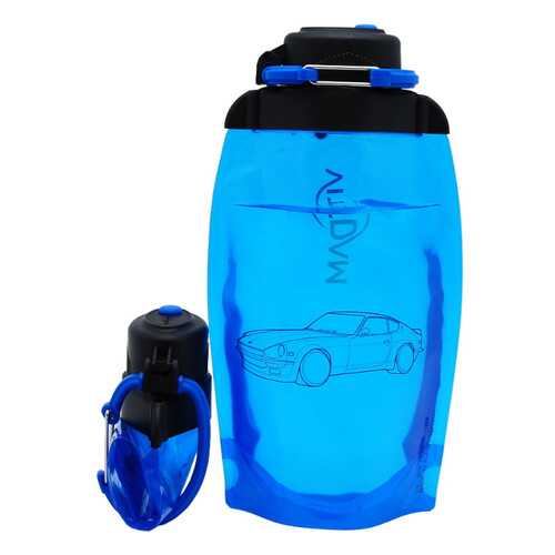 Складная эко бутылка, синяя, объём 500 мл (артикул B050BLS-1404) с рисунком в Спортмастер