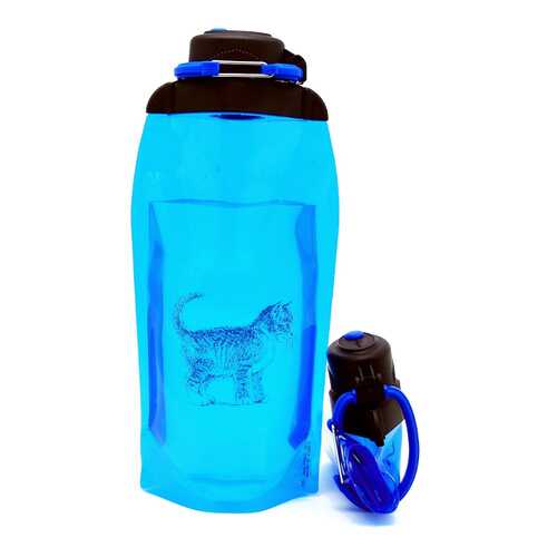 Складная эко бутылка, синяя, объём 860 мл (артикул B086BLS-611) с рисунком в Спортмастер