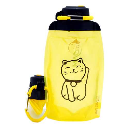 Складная эко бутылка, желтая, объём 500 мл (артикул B050YES-1305) с рисунком в Спортмастер