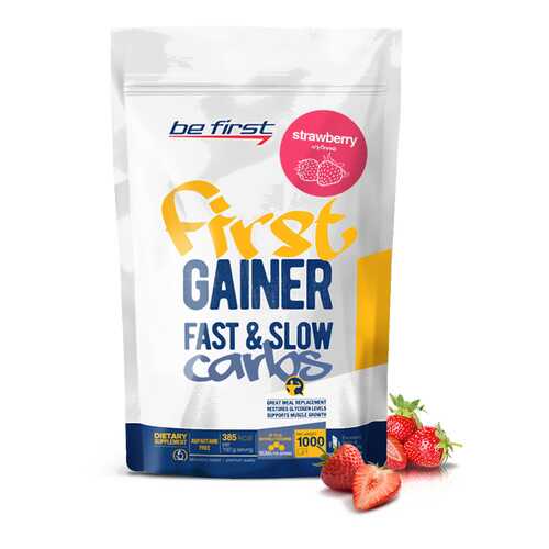 Гейнер Be First Gainer Fast & Slow Carbs 1000 г Strawberry в Спортмастер