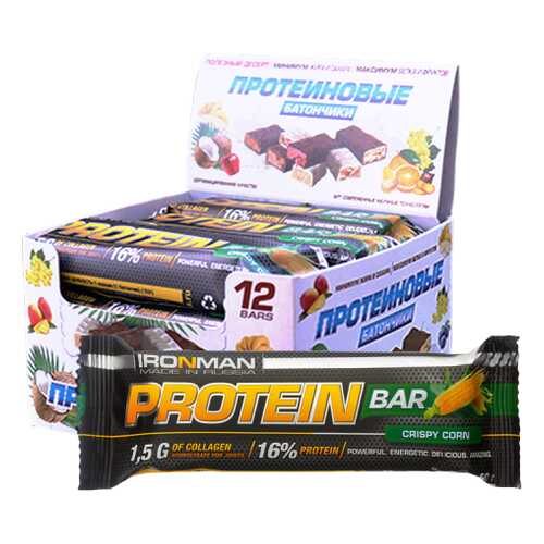 Батончик Ironman Protein Bar 12 50 г, 12 шт., кукуруза в Спортмастер