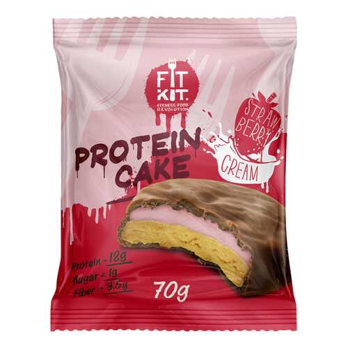 Fit Kit Protein Cake 70 г мини-набор из 3 шт Клубника со сливками в Спортмастер