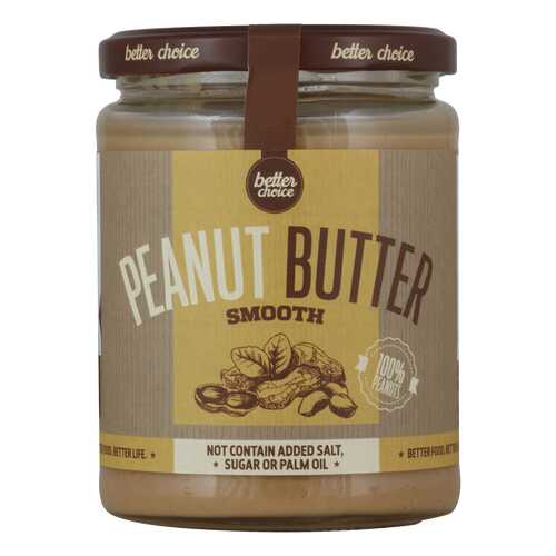 BetterChoice Peanut Butter (Better Choice) (стекло) натуральное арахисовое масло, 500 г в Спортмастер