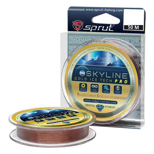 Леска монофильная Sprut Skyline IceTech Pro Gold 50 м, 0,165 мм, 4,95 кг в Спортмастер