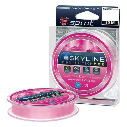 Леска монофильная Sprut Skyline IceTech Pro Pink 50 м, 0,165 мм, 4,95 кг в Спортмастер
