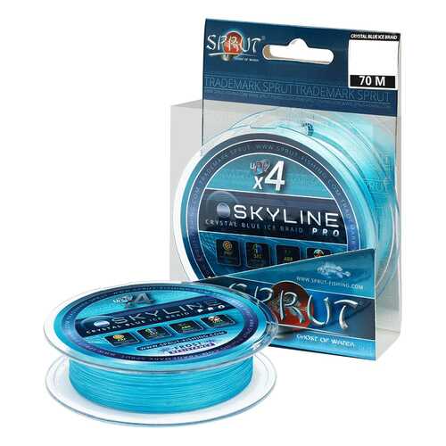Леска плетеная Sprut Skyline Ice Braid Pro x4 Crystal Blue 70 м, 0,23 мм, 18,15 кг в Спортмастер