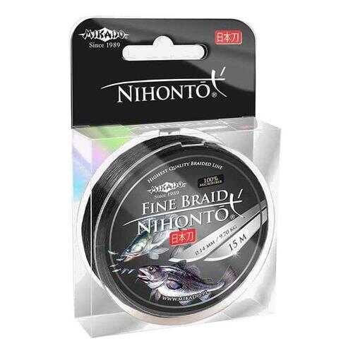 Шнур плетеный Mikado Nihonto Fine Braid 0,14 мм, 15 м, 9,7 кг black в Спортмастер