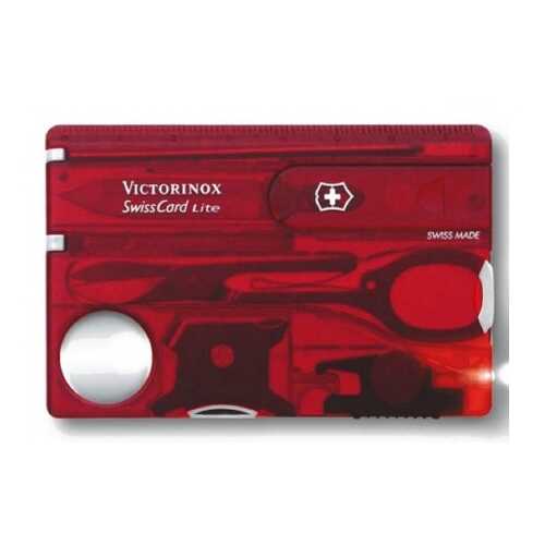 Карта-мультитул Victorinox SwissCard Lite 0.7300.T 82 мм красная, 13 функций в Спортмастер