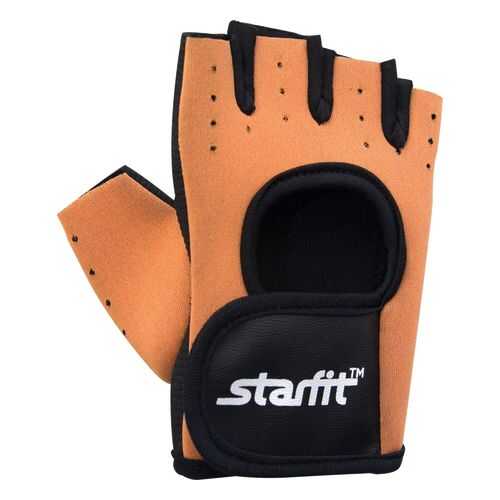 Перчатки для фитнеса StarFit SU-107, черные/оранжевые, 7,5 в Спортмастер