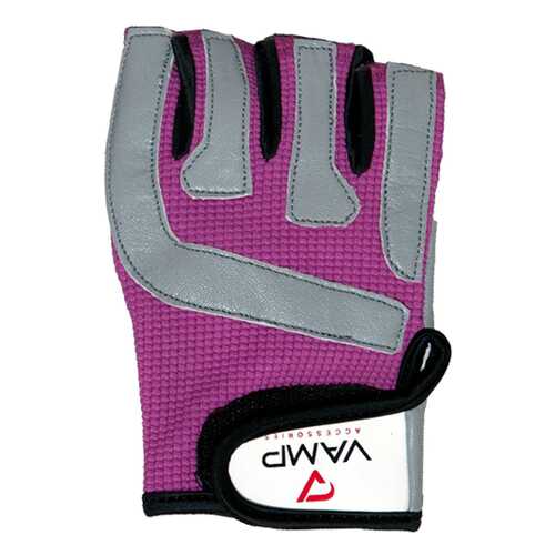 Перчатки для тяжелой атлетики и фитнеса VAMP RE-755, розовые/серые/черные, XL в Спортмастер