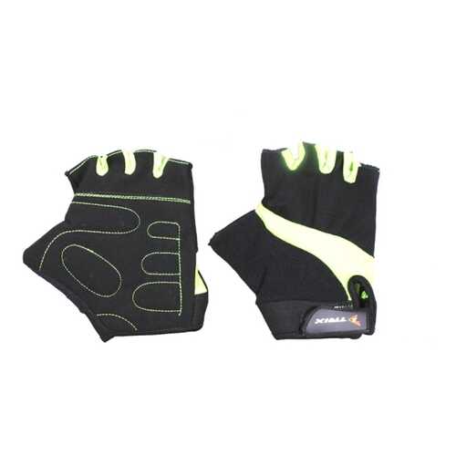 Перчатки велосипедные Trix Scott, черные/зеленые, 8,5 в Спортмастер