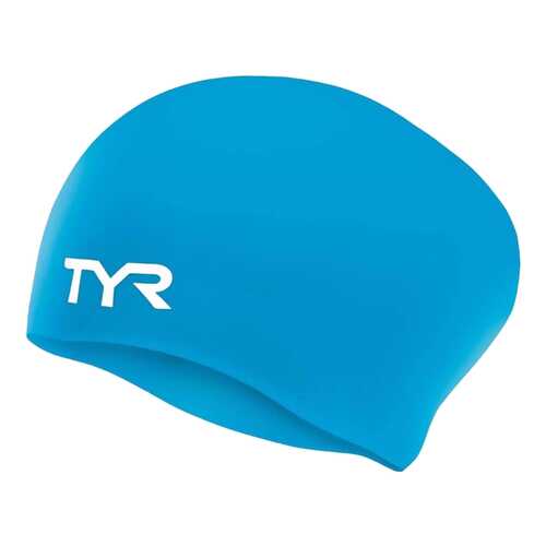 Шапочка для плавания TYR Long Hair Wrinkle-Free Silicone Cap 420 blue в Спортмастер